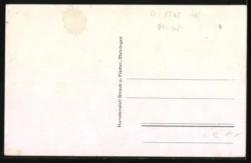 AK Bischofsheim v. d. Rhön, Marktplatz mit Gasthaus zur frischen Quelle und Geschäften