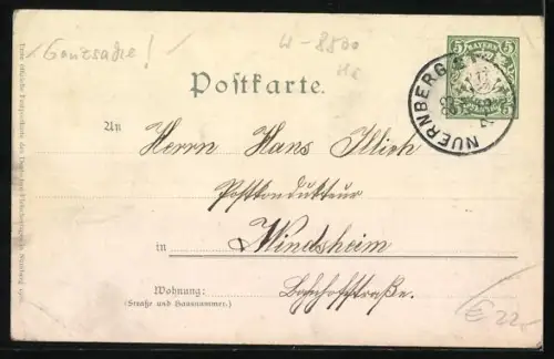 Künstler-AK Nürnberg, Deutscher Fleischertag 1900, Fleischhaus, Wappen