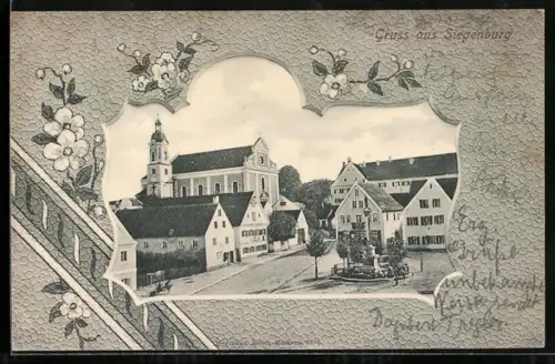 AK Siegenburg, Teilansicht mit Kirche