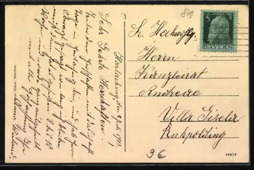 AK München-Harlaching, Städt. Sanatorium Harlaching, Ansicht vom Garten aus, Speisesaal