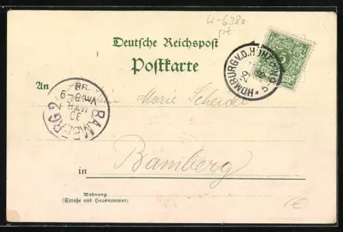 Lithographie Homburg / Höhe, Gesamtansicht