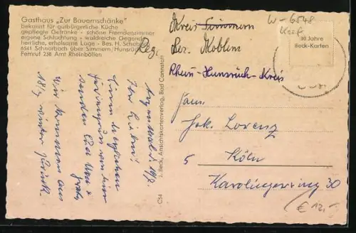 AK Schnorbach, Hunsrück, Gasthaus Zur Bauernschänke, Innenansichten