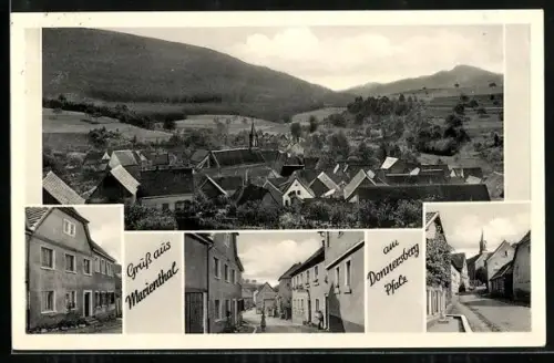 AK Marienthal / Pfalz, Donnersberg, Wohnhaus, Kirche, Strassenpartie