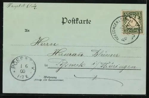 Mondschein-Lithographie Göggingen / Schwaben, Kurhaus, Mehrfachansicht