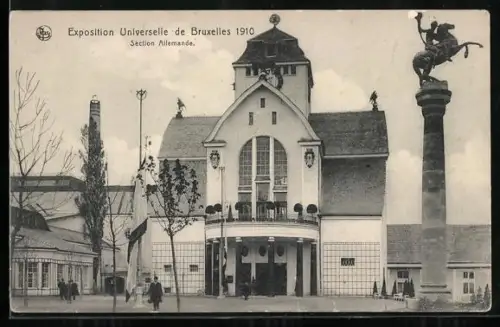 AK Bruxelles, Exposition Universelle 1910, Section Allemande