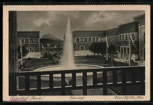 AK Düsseldorf, Ausstellung Gesolei, Ehrenhof mit Fontäne