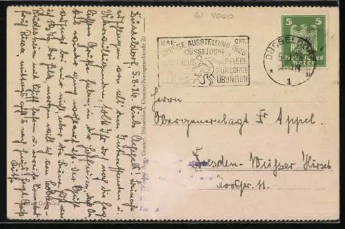 AK Düsseldorf, Ausstellung Gesolei, Ehrenhof mit Fontäne