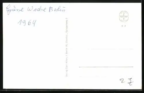 AK Berlin, Internationale Grüne Woche, 1964