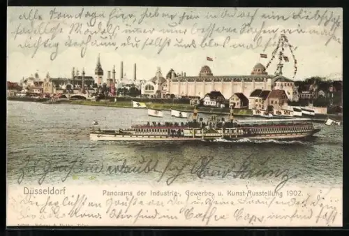 AK Düsseldorf, Industrie-, Gewerbe- und Kunst-Ausstellung, 1902, Panorama