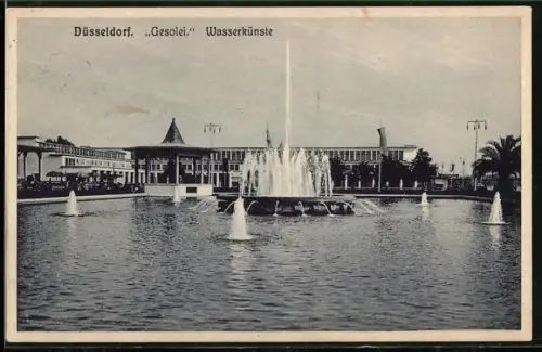 AK Düsseldorf, Gesolei-Ausstellungsgelände, Wasserkünste