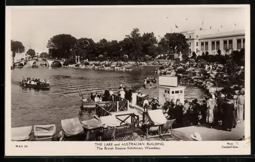 AK Wembley, The British Empire Exhibition, The Lake and Australian Building