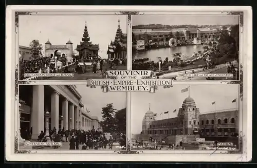 AK Wembley, The British Empire Exhibition 1924, Stadium, Australian Pavillon, Old London Bridge and Burma, Ausstellung