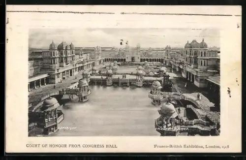 AK London, Franco-British Exhibition, Court of Honour from Congress Hall