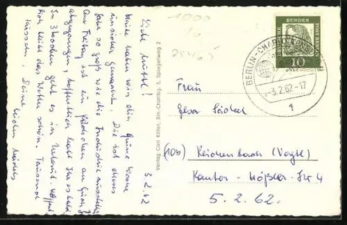 AK Berlin, Ausstellung Grüne Woche, 1962