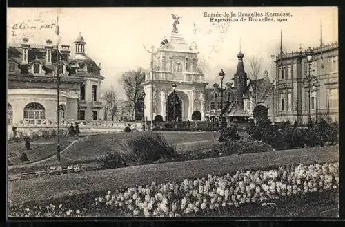 AK Bruxelles, Exposition, 1910, Entrée de la Bruxelles Kermesse
