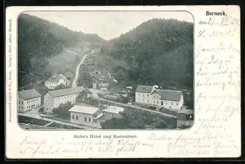 AK Berneck / Fichtelgebirge, Bubes Hotel und Restaurant