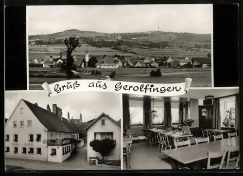 AK Gerolfingen, Gasthaus Rötter, Innenansicht, Teilansicht