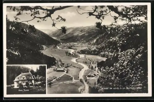 AK Niedingen, Talblick mit der Pension Thoma