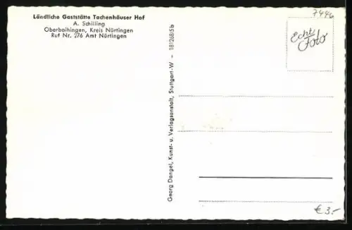 AK Oberboihingen /Kreis Nürtingen, Innenansicht Ländliche Gaststätte Tachenhäuser Hof