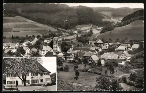 AK Mühlenbach / Haslach, Gasthaus und Pension Sonne, Ortsansicht