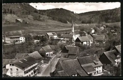 AK Epfenhofen, Strassenpartie mit Kirche