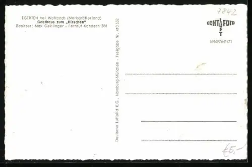 AK Egerten bei Wollbach, Gasthaus zum Hirschen Max Geitlinger