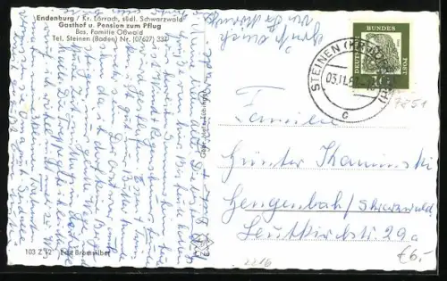 AK Endenburg, Gasthof zum Pflug, Totalansicht