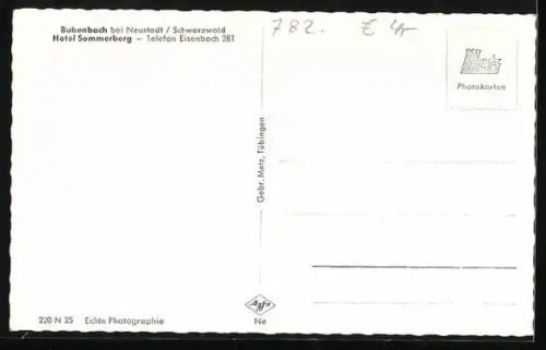 AK Bubenbach bei Neustadt, Hotel Sommerberg