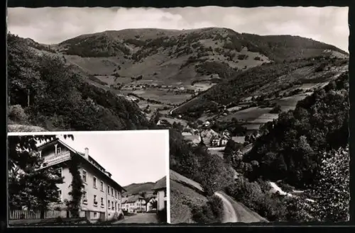 AK Neuenweg /Bad. Schwarzwald, Gasthof und Pension zur Sonne, Panorama