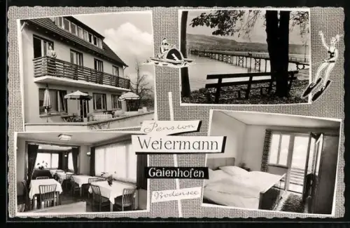 AK Gaienhofen, Pension Weiermann, Innen & Aussenansicht