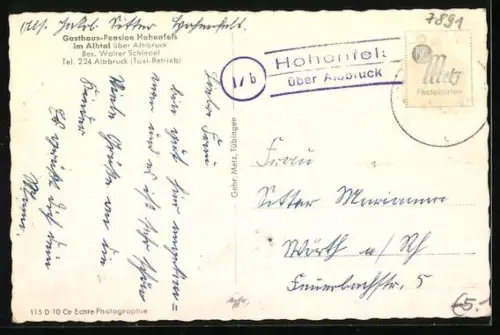 AK Hohenfels im Albtal, Gasthaus-Pension Hohenfels