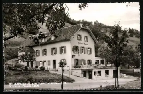 AK Obermünstertal /Südl. Schwarzwald, Gasthaus-Pension Sonne