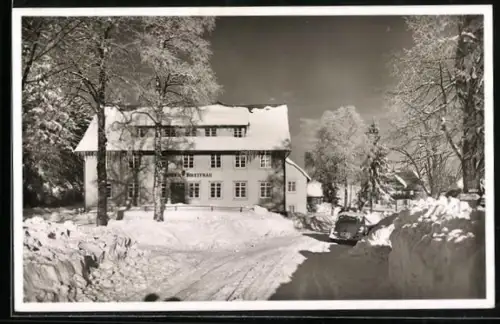 AK Breitnau /Hochschwarzwald, Gasthof und Pension zum Löwen im Schnee