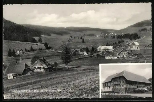AK Schönenbach / Furtwangen, Gasthaus zur Sonne, Ortspartie