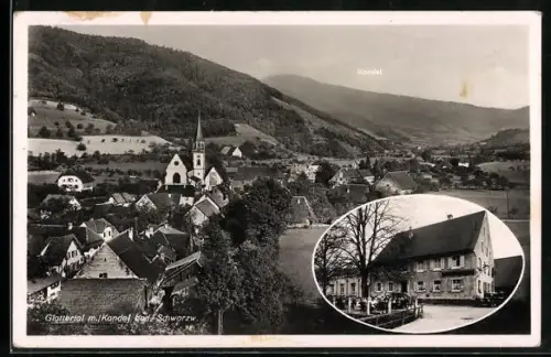 AK Glottertal /Baden, Ortsansicht, Gasthaus-Pension Zum Hirschen H. Strecker