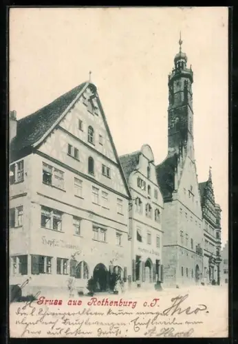 AK Rothenburg o. T., Rathaus, Gasthaus