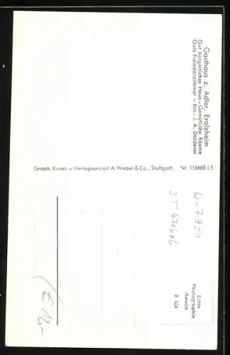 AK Erolzheim, Gasthaus z. Adler, Inh. A. Dolderer, Aussenansicht und Gaststube