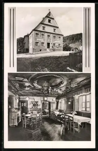 AK Erolzheim, Gasthaus zum Adler, Inh. A. Dolderer, Aussenansicht, Gaststube