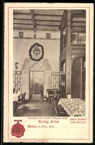 AK Mainz a. Rh., Heilig Geist, Zunft- und Wappensaal, Innenansicht
