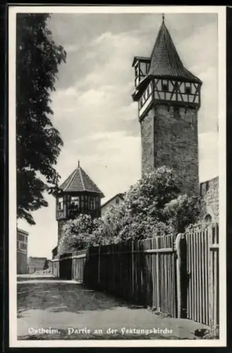 AK Ostheim / Rhön, Partie an der Festungskirche