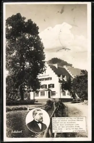 AK Achdorf im Wutachtal, Gasthaus Scheffellinde, Bes. G. Wehinger