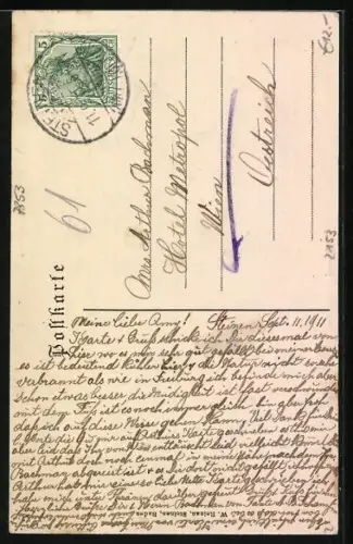 AK Steinen / Baden, Schlösschen, Tannwald an der Kandernerstrasse, Am Wiesenfluss, Kirchenblick