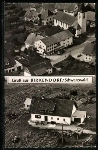 AK Birkendorf /Schwarzwald, Ortsansicht, Kirche, Haus Dörflinger
