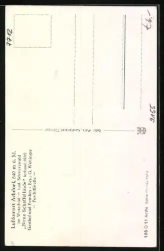 AK Achdorf im Wutachtal, Gasthaus Neue Scheffellinde, Bes. G. Wehinger