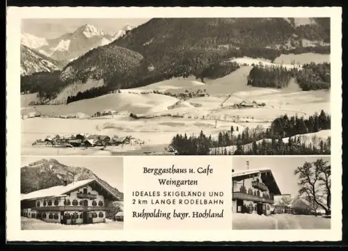 AK Ruhpolding /bayr. Hochland, Bergcafé Weingarten, Bes. Franz Hasslberger