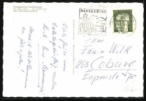 AK Unterankenreute, Waldgasthof Fuchsenloch, Inh. Max Hack