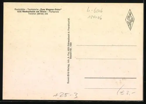 AK Nackenheim am Rhein, Tankstelle, Kirche, Rheinpartie
