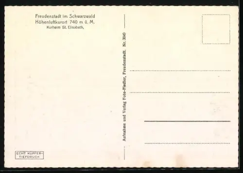 AK Freudenstadt im Schwarzwald, Kurheim St. Elisabeth