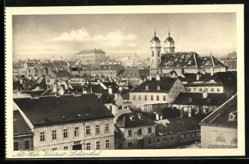 AK Wien IX, Lichtenthal, Vorstadt aus der Vogelschau