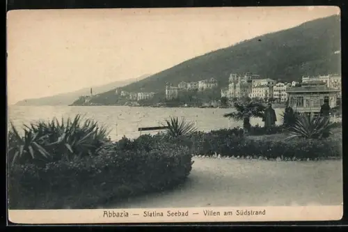 AK Abbazia, Slatina Seebad, Villen am Südstrand